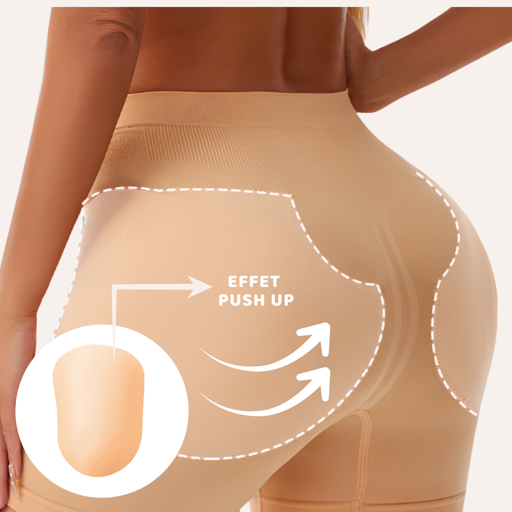 Anti Hip dips effet gainant et galbant instantané- Taille haute amincissant avec coussinets amovibles