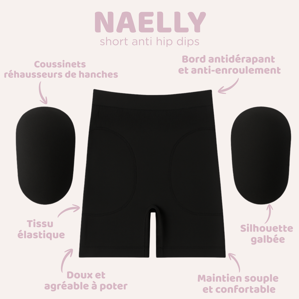Anti Hip dips effet gainant et galbant instantané- Taille haute amincissant avec coussinets amovibles